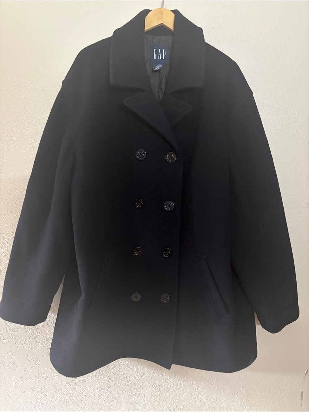 GAP Women's XXL Black Wool Pea Coat